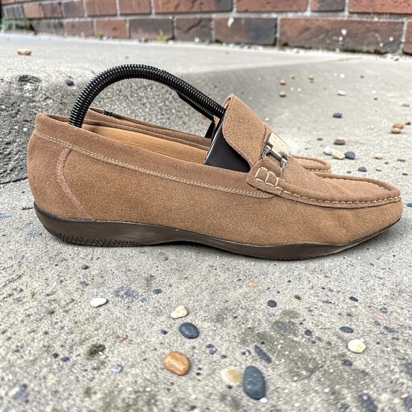 Steve Madden Other - Steve Madden Spectrim Mens 10 Tan Suede Leather Bit Loafers Driving Shoes Brown